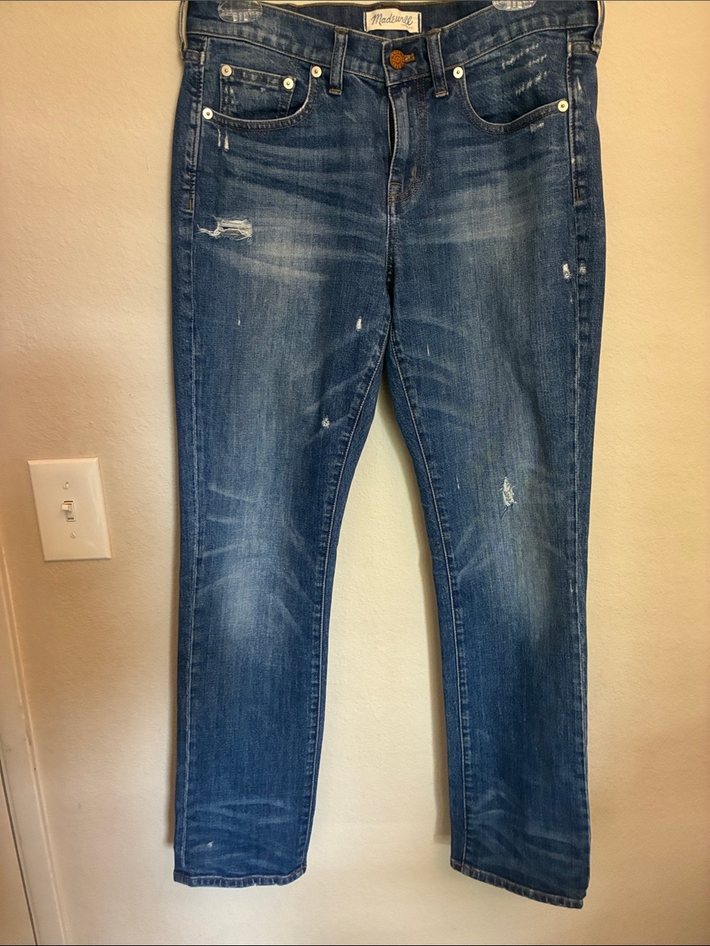 Madewell Slim Boyjean - Distressed Medium Wash